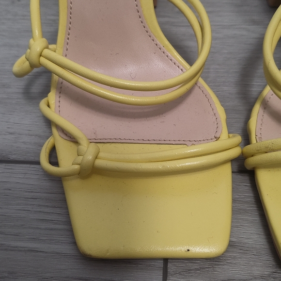 Raid Yellow Strappy Heels - Picture 2 of 7